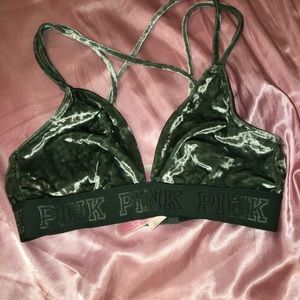 vs pink velvet bralette
